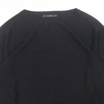Dunnes Womens Black Crew Neck  Viscose Pullover Jumper Size S