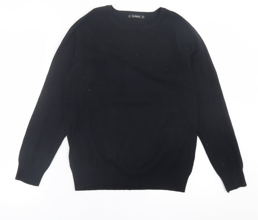 Dunnes Stores Womens Black Crew Neck  Viscose Pullover Jumper Size M