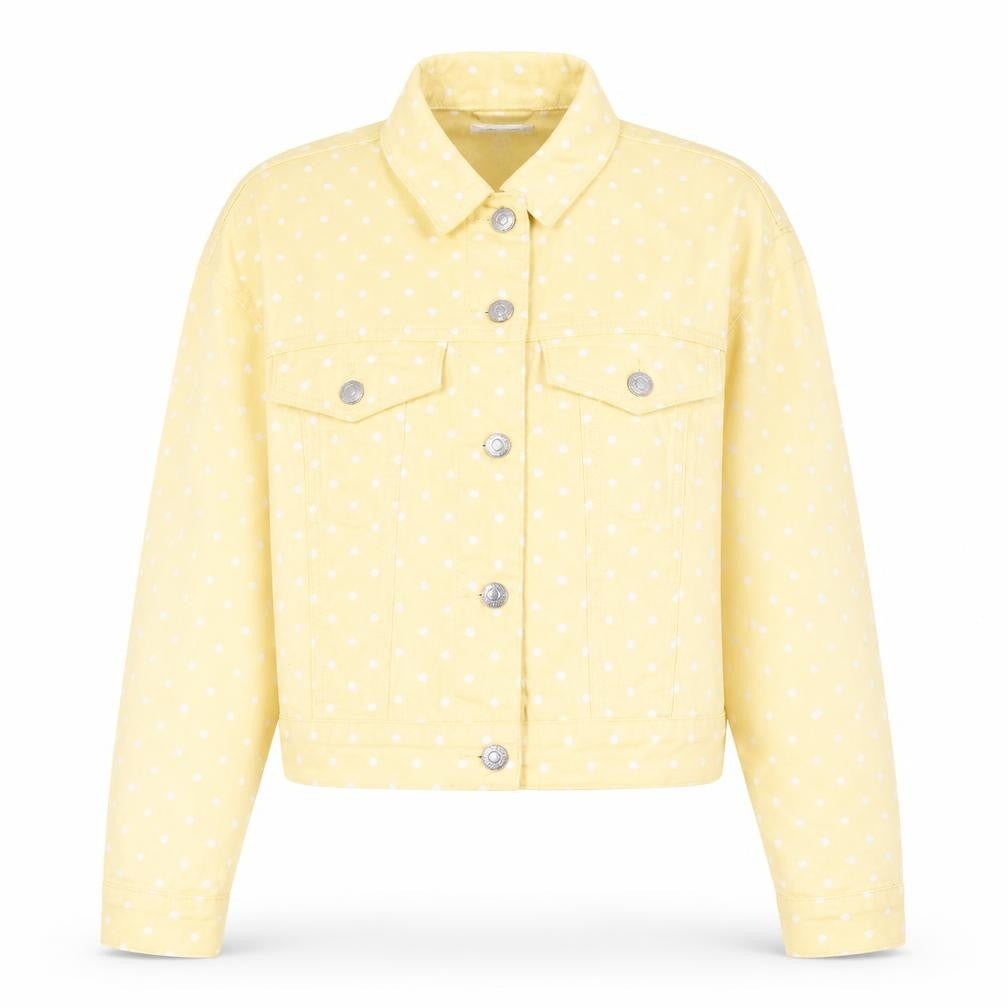 Topshop Womens Yellow Polka Dot  Jacket  Size 8  Button