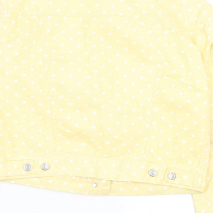 Topshop Womens Yellow Polka Dot  Jacket  Size 8  Button