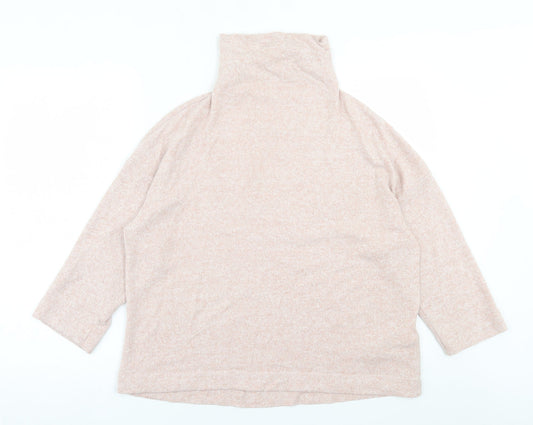 Stradivarius Womens Pink High Neck  Viscose Pullover Jumper Size L