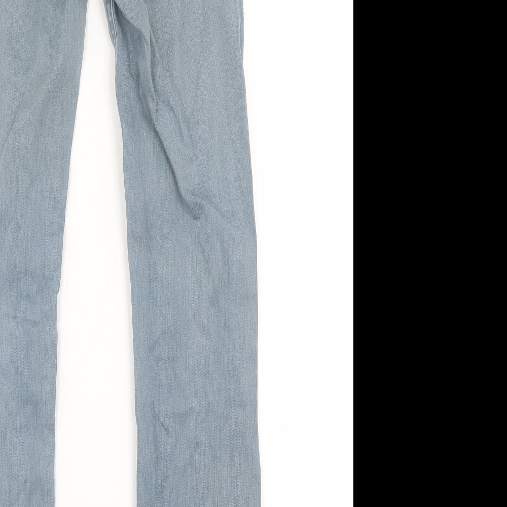 Zara Mens Blue  Cotton Straight Jeans Size 28 in L28 in Regular Button