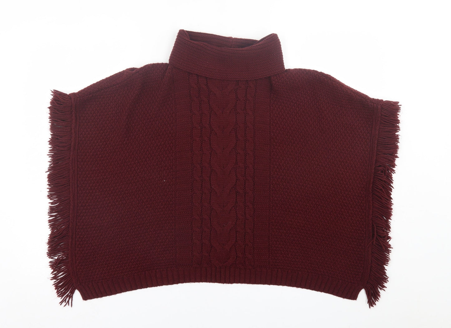 NEXT Womens Purple Roll Neck  Acrylic Cape Jumper One Size