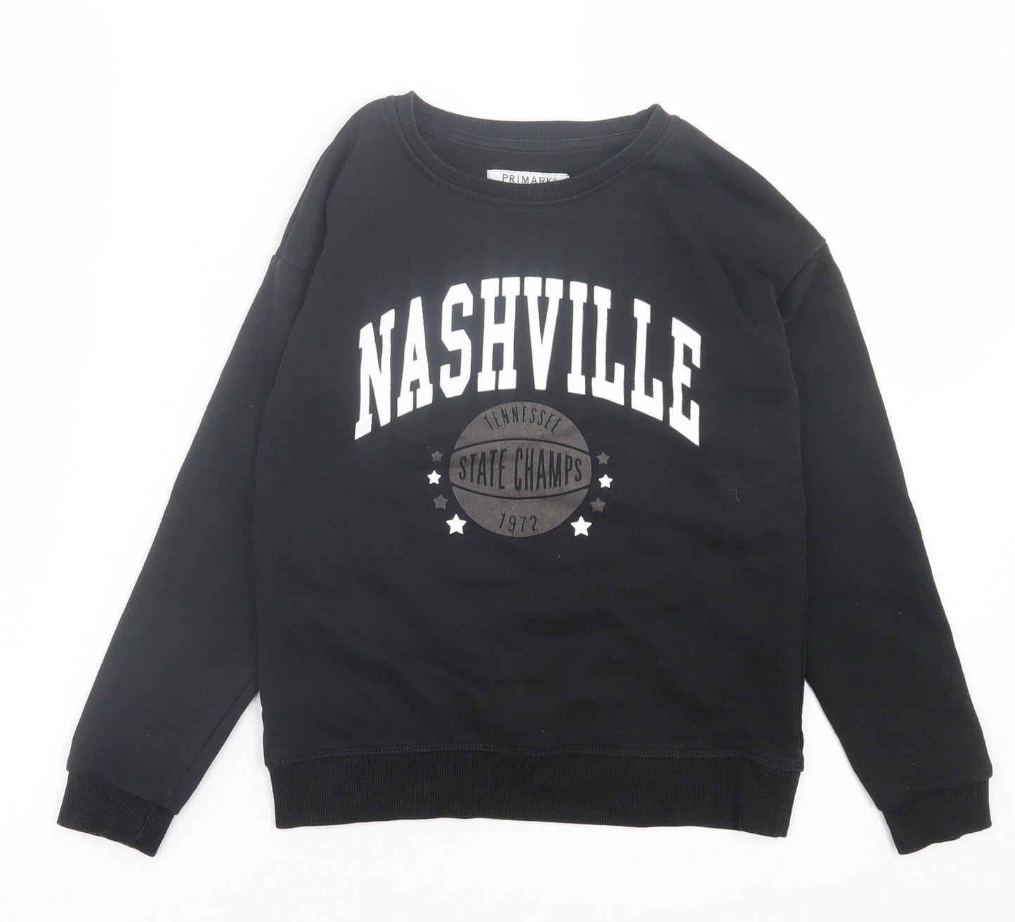 Primark Boys Black  Cotton Pullover Sweatshirt Size 9-10 Years  Pullover