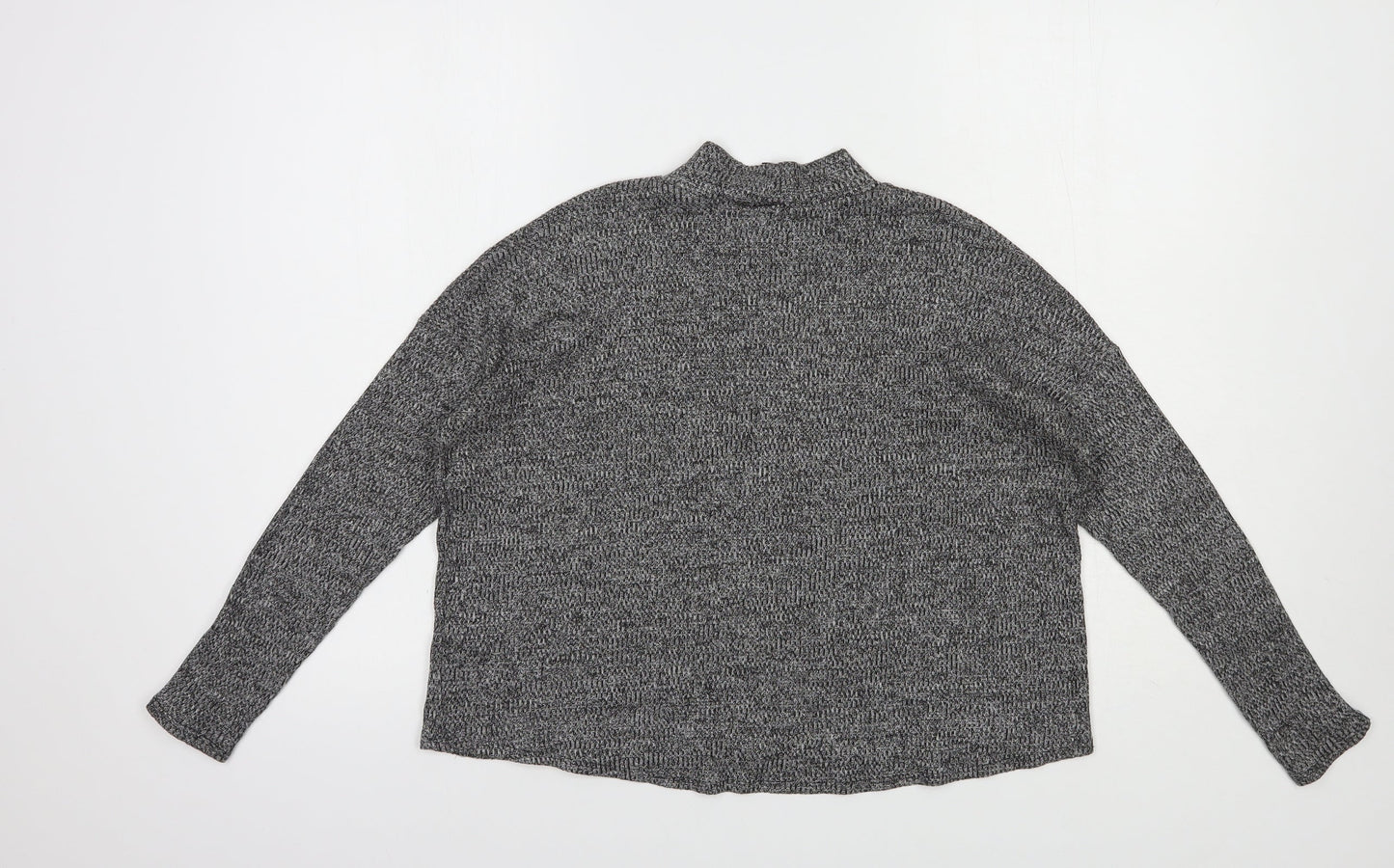 H&M Womens Grey Mock Neck  Polyester Pullover Jumper Size S