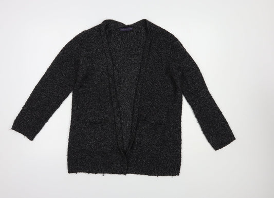 Marks and Spencer Womens Grey V-Neck  Acrylic Cardigan Jumper Size S