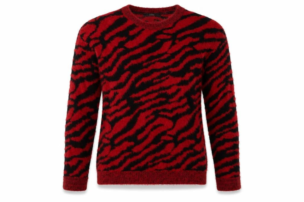 George Womens Red Crew Neck Animal Print Polyamide Pullover Jumper Size 8