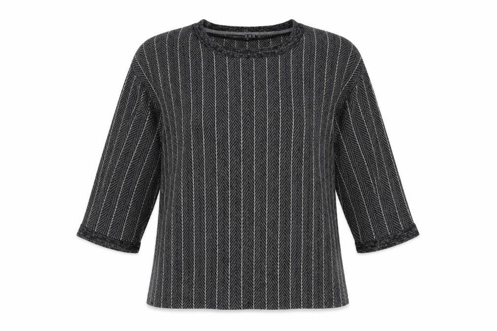 Atmosphere Womens Grey Scoop Neck Herringbone Acrylic Pullover Jumper Size 12