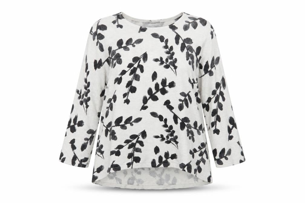Marks & Spencer Womens White Crew Neck Floral Viscose Pullover Jumper Size 12