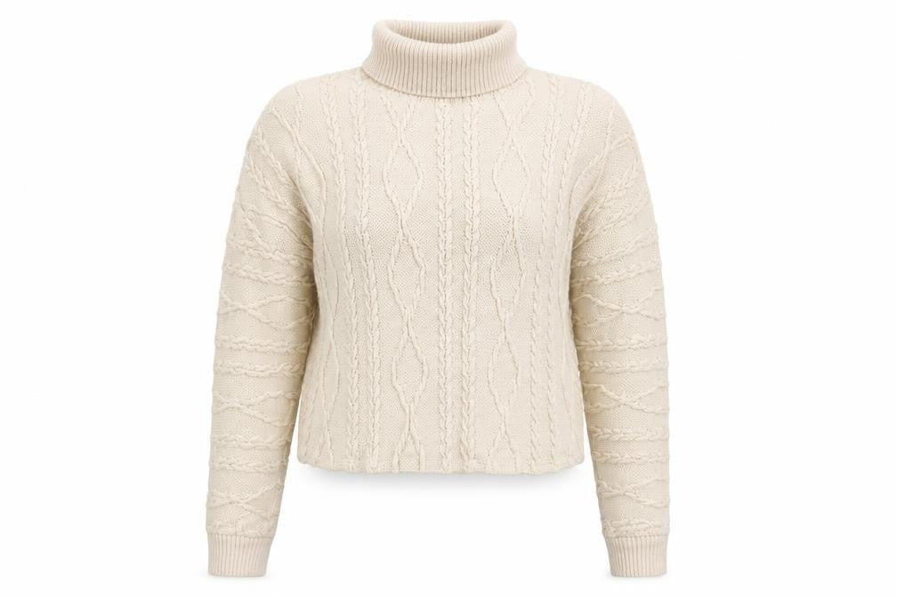 F&F Womens Beige Roll Neck  Polyester Pullover Jumper Size 6