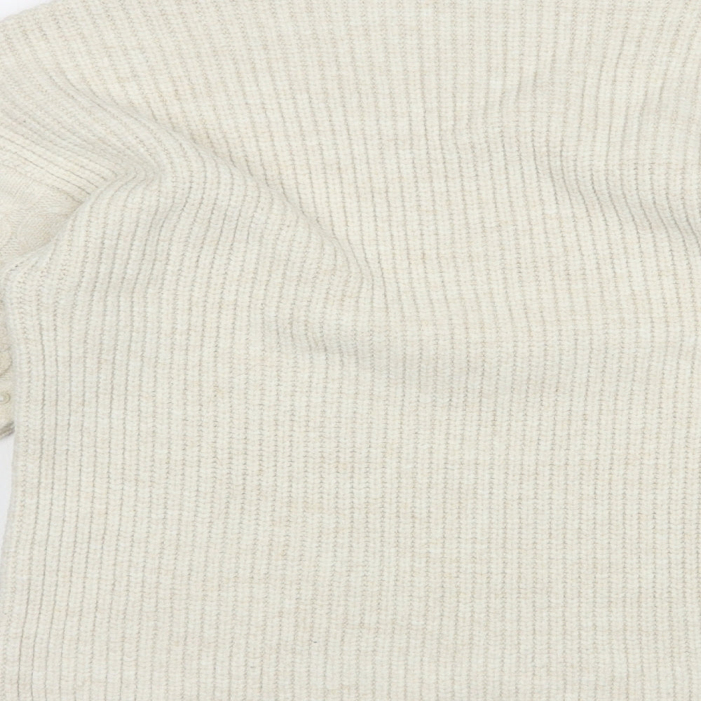 George Womens Beige Mock Neck  Acrylic Pullover Jumper Size S