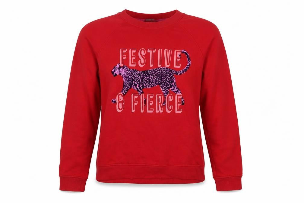 Nutmeg Womens Red  Cotton Pullover Sweatshirt Size 8  Pullover - Festive & Fierce