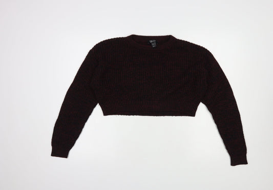 New Look Girls Purple Crew Neck  Acrylic Pullover Jumper Size 12 Years  Pullover