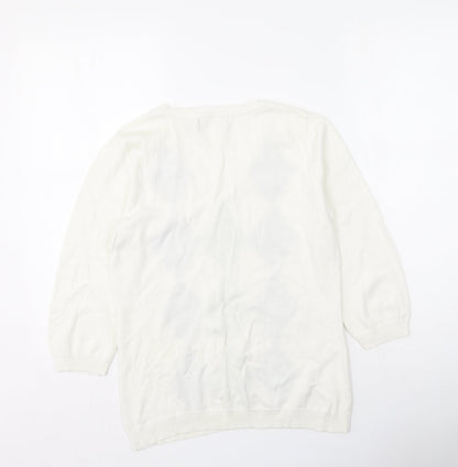 Liz Claiborne Womens Multicoloured  Cotton Pullover Sweatshirt Size M