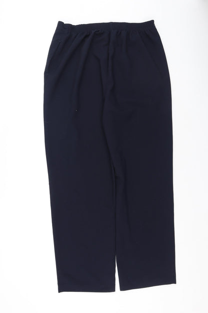Bonmarché Womens Blue Polyester Trousers Size 14 L26 in Regular