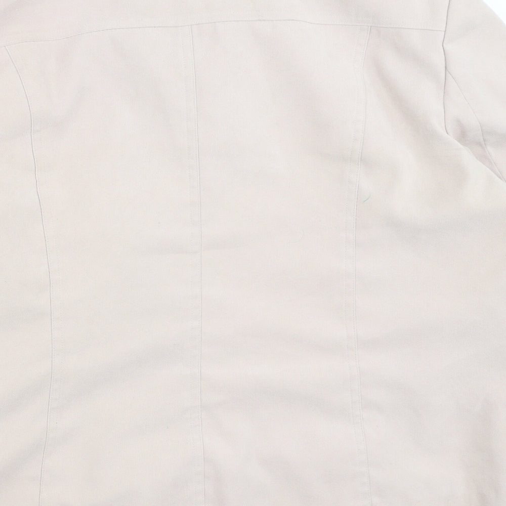 Bonmarché Womens Beige Round Neck  Polyester Full Zip Jumper Size 18