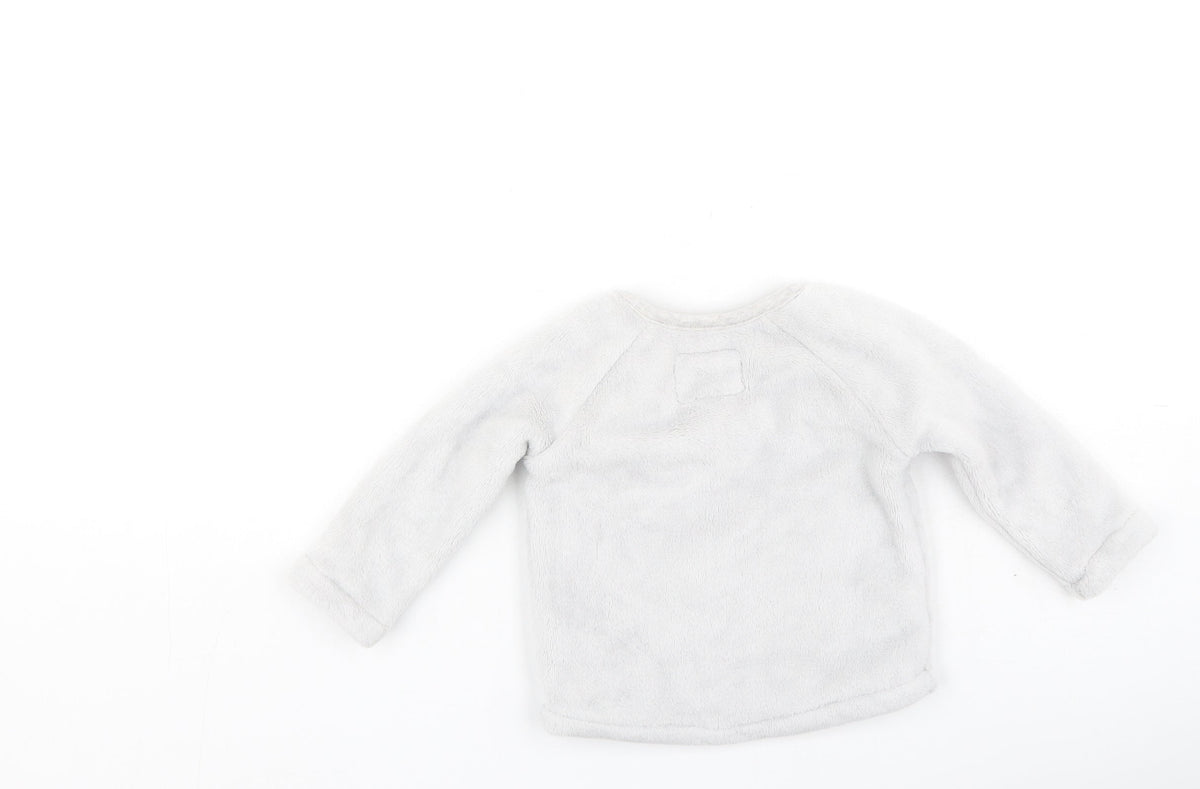 F&F Girls Grey Solid Cotton Cami Pyjama Top Size 3-6 Months   - Bunnies