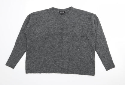 Buffalo Womens Grey Crew Neck  Acrylic Pullover Jumper Size M