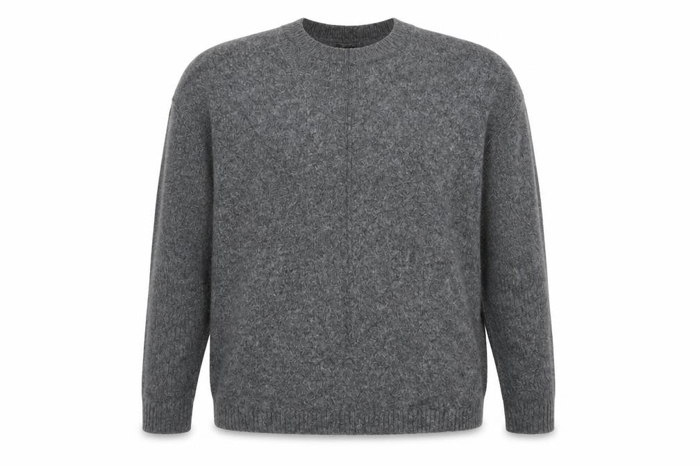 Buffalo Womens Grey Crew Neck  Acrylic Pullover Jumper Size M
