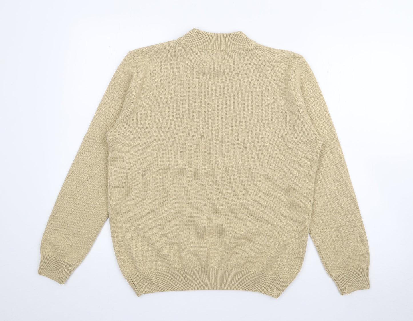 Riddella Womens Beige High Neck  Acrylic Pullover Jumper Size S