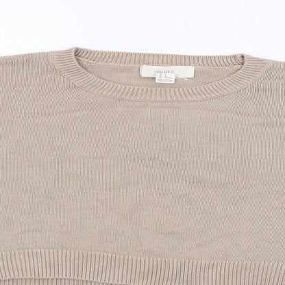 Forever 21  Womens Beige Crew Neck  Cotton Pullover Jumper Size M