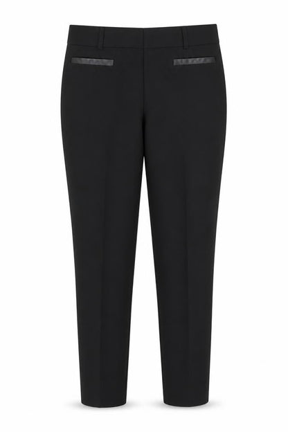 Papaya Womens Black  Cotton Trousers  Size 10 L25 in Regular