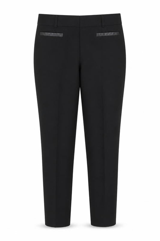 Papaya Womens Black  Cotton Trousers  Size 10 L25 in Regular