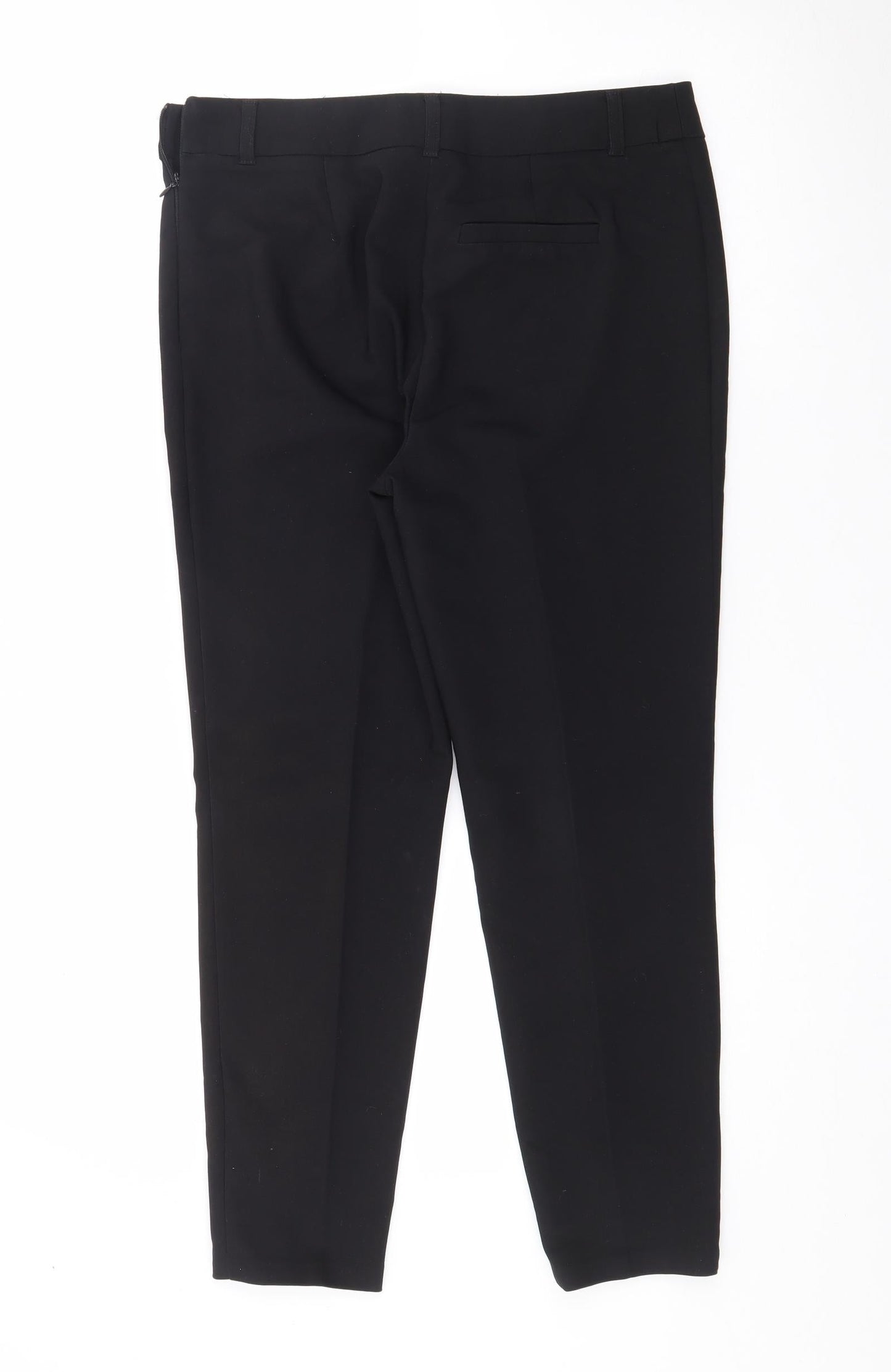 Papaya Womens Black  Cotton Trousers  Size 10 L25 in Regular