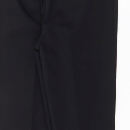 Papaya Womens Black  Cotton Trousers  Size 10 L25 in Regular