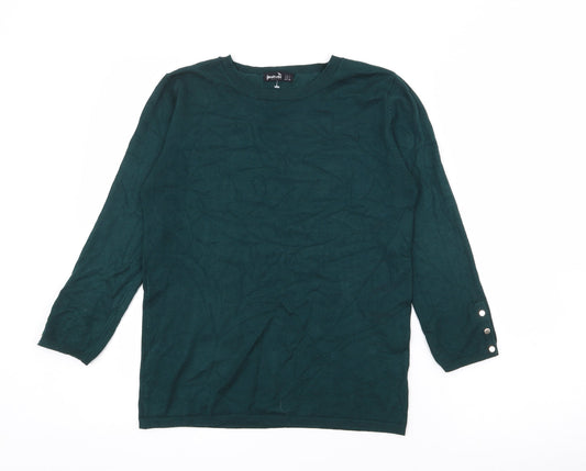 Stradivarius Womens Green Crew Neck  Polyester Pullover Jumper Size L