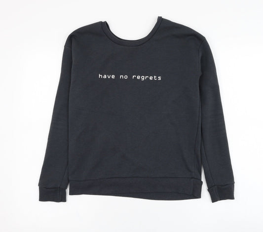Atmosphere Womens Grey  Polyester Pullover Sweatshirt Size 6  Pullover - Have no regrets