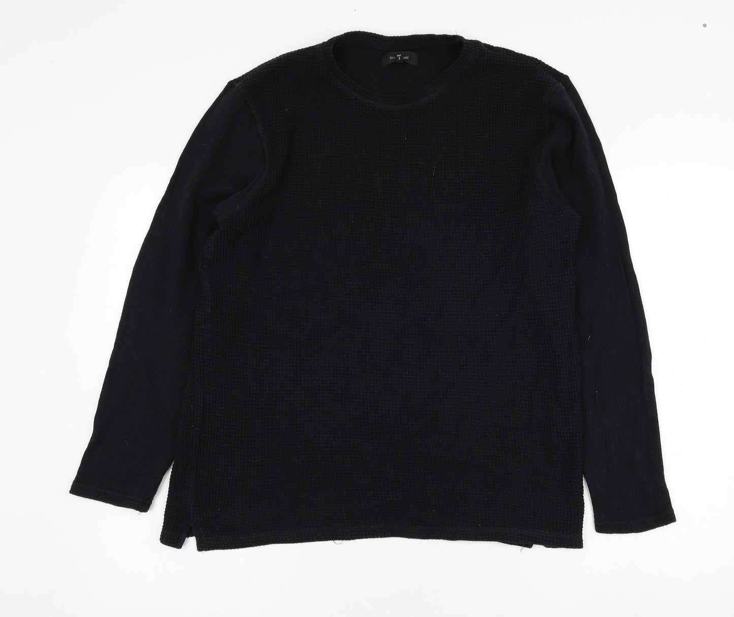 River Island Mens Black  Cotton Pullover Sweatshirt Size M