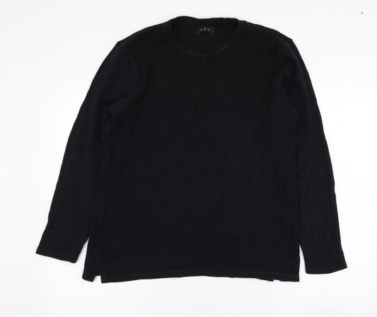 River Island Mens Black  Cotton Pullover Sweatshirt Size M