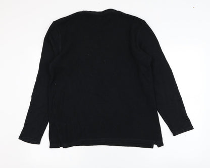River Island Mens Black  Cotton Pullover Sweatshirt Size M
