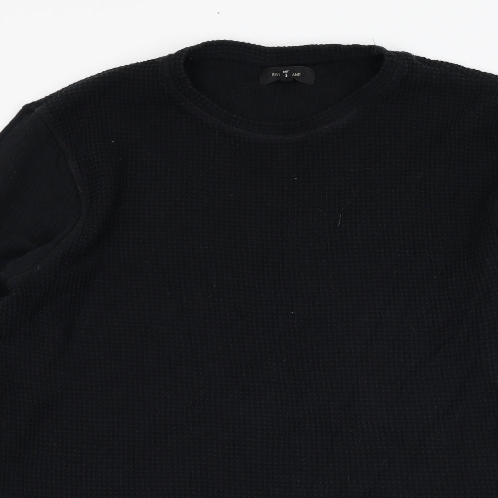 River Island Mens Black  Cotton Pullover Sweatshirt Size M