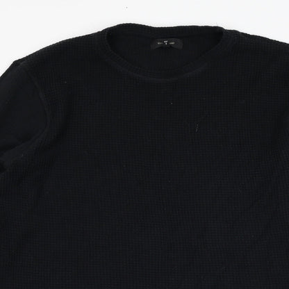 River Island Mens Black  Cotton Pullover Sweatshirt Size M