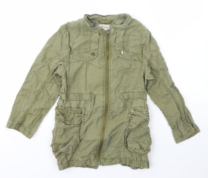 Next Girls Green   Military Jacket Coat Size 7 Years