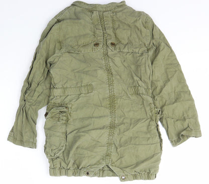 Next Girls Green   Military Jacket Coat Size 7 Years