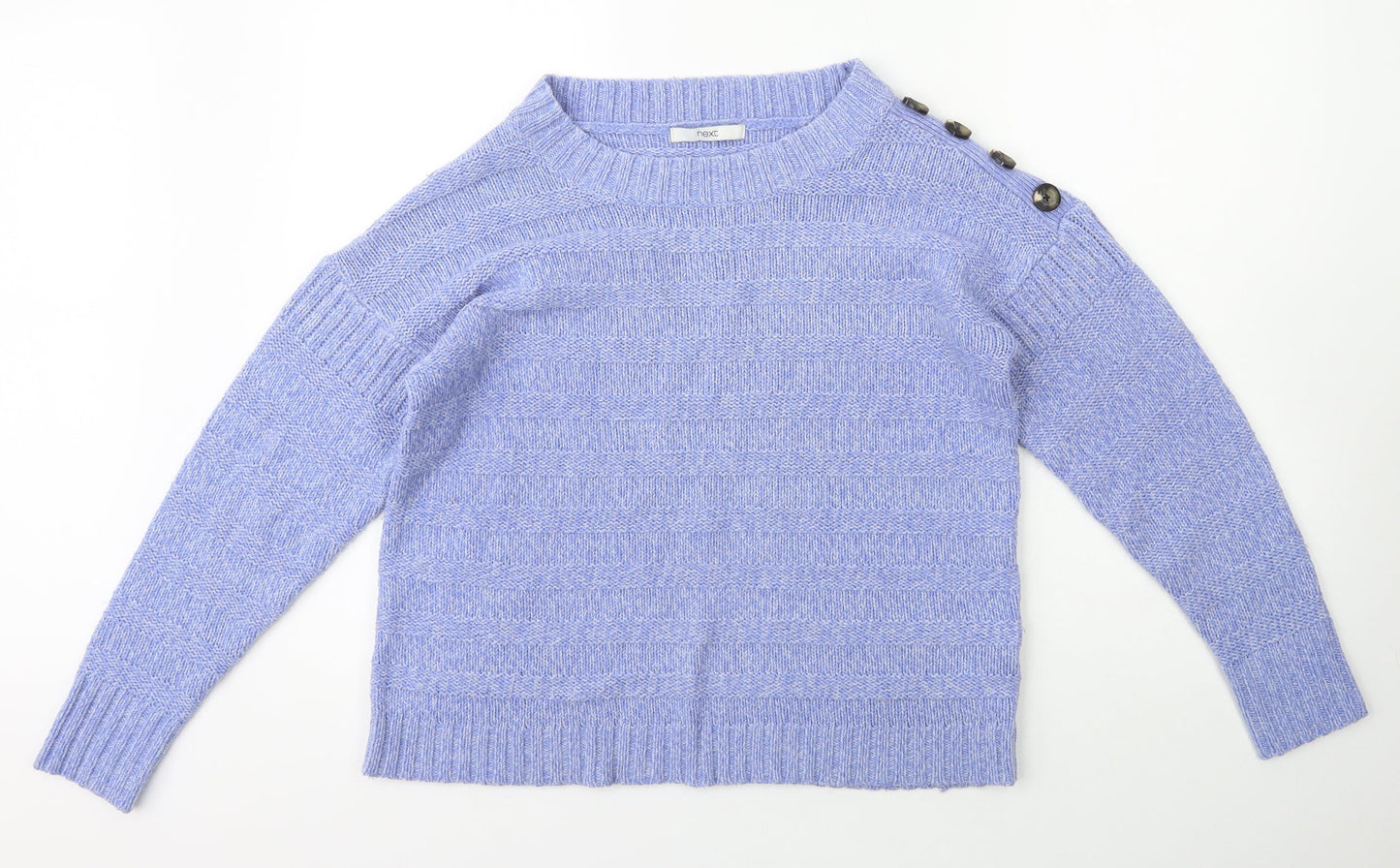 NEXT Womens Blue Scoop Neck  Acrylic Pullover Jumper Size S