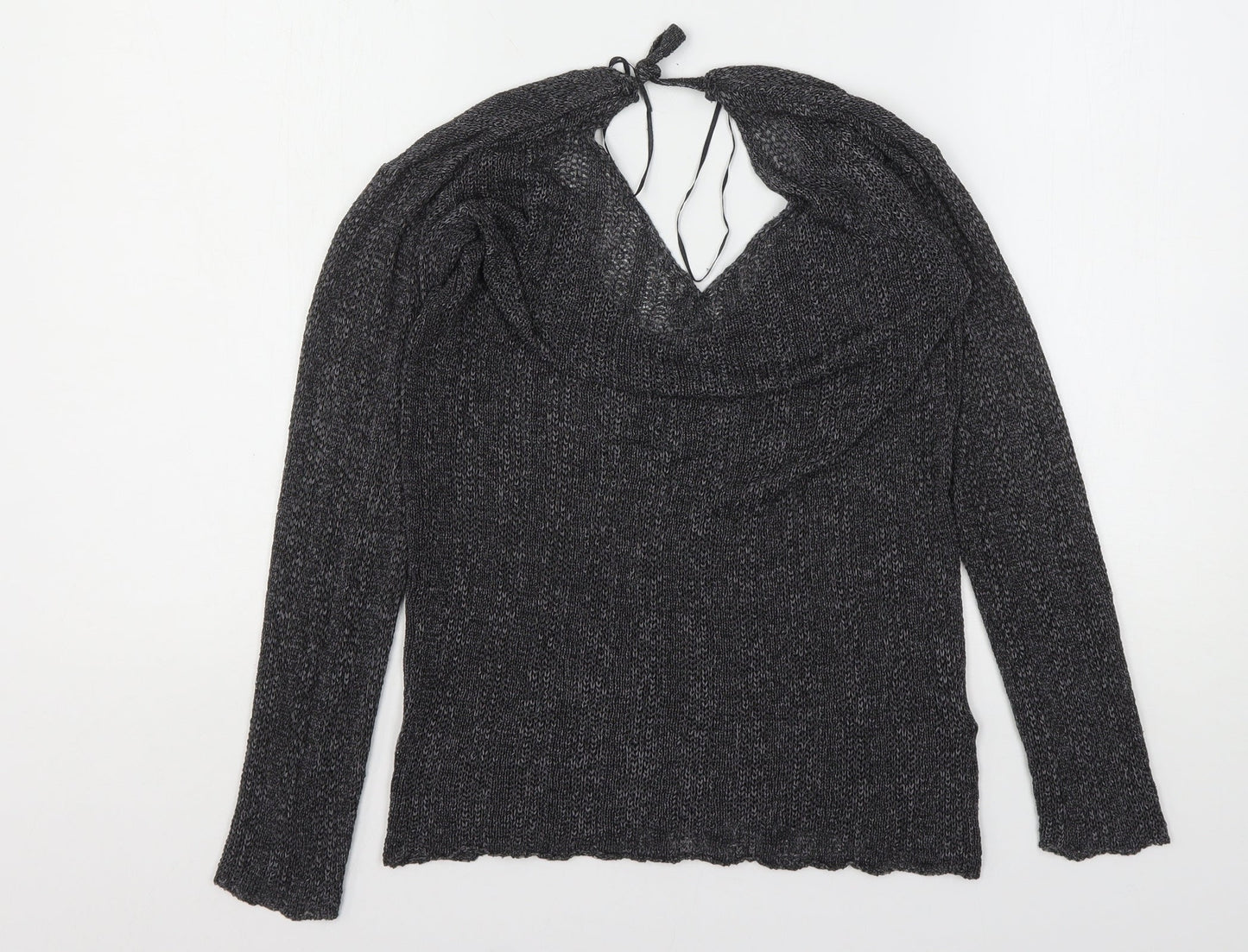 H&M Womens Grey V-Neck  Acrylic Pullover Jumper Size XS