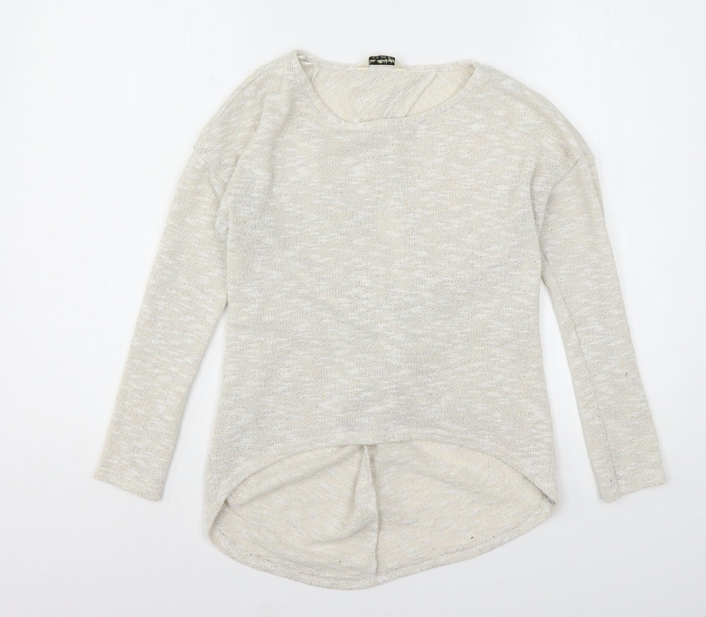 Miss Selfridge Womens Beige Round Neck  Polyester Pullover Jumper Size 4