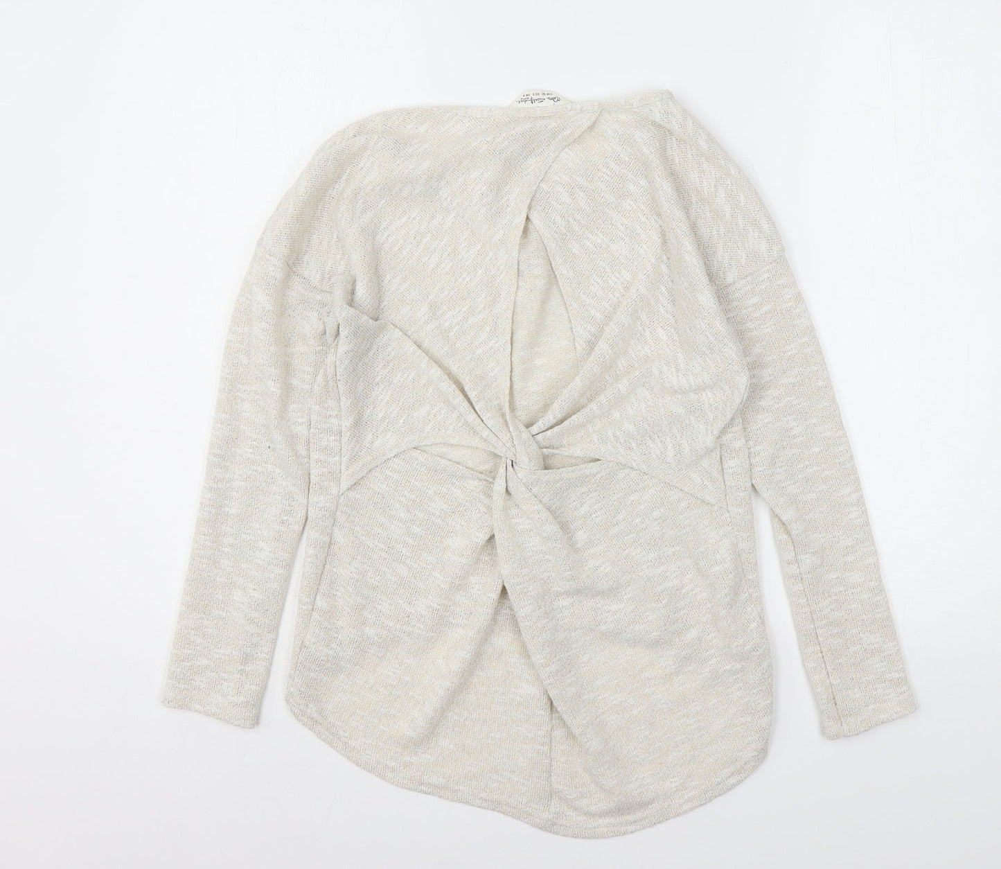 Miss Selfridge Womens Beige Round Neck  Polyester Pullover Jumper Size 4