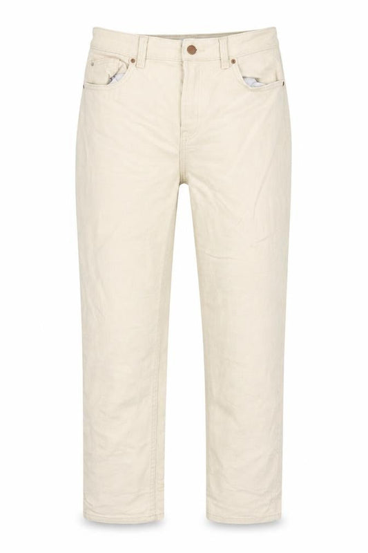 Denim & Co. Womens Beige  Cotton Straight Jeans Size 12 L26 in Regular