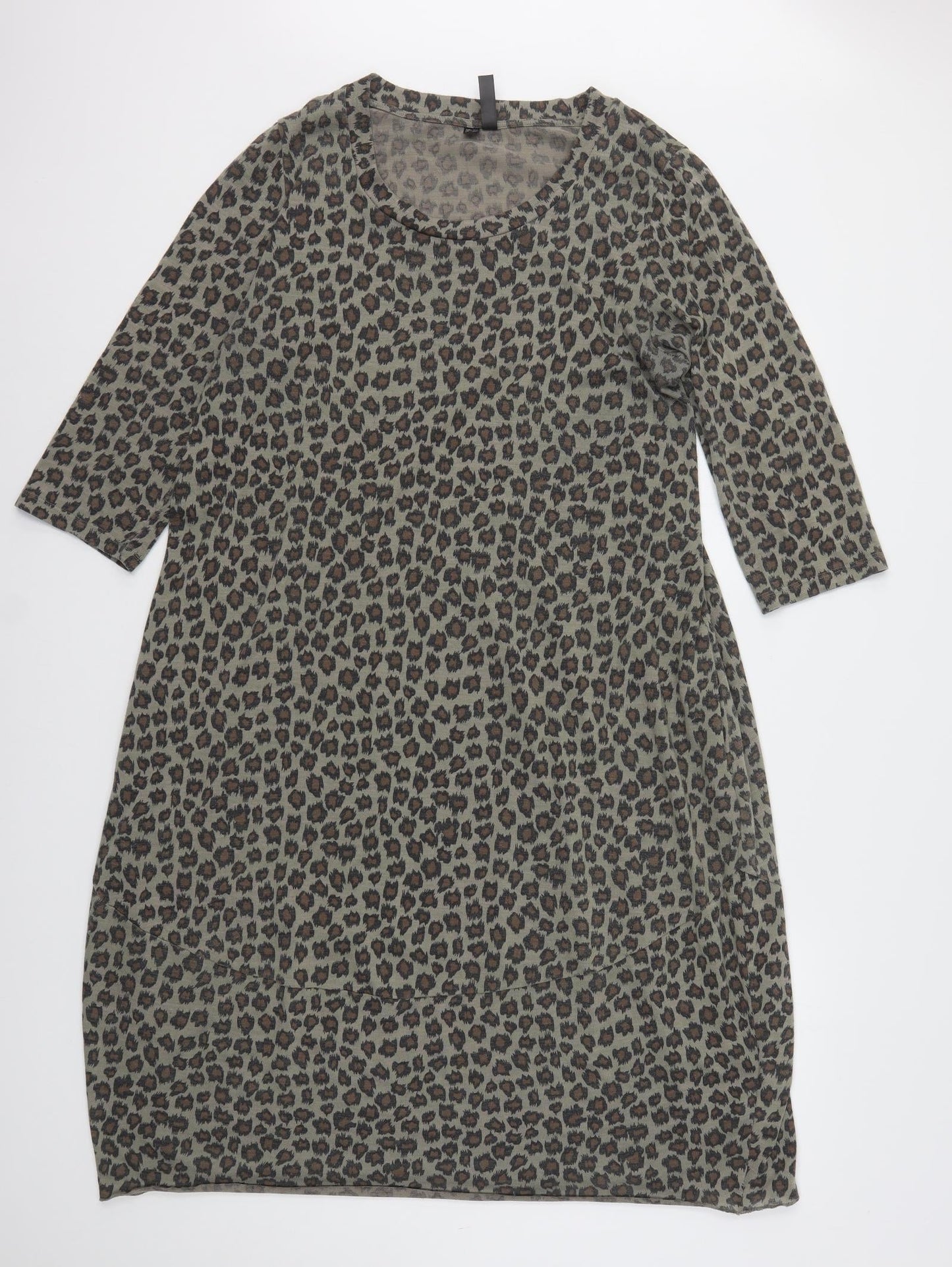 Rainbow Womens Multicoloured Animal Print Polyester A-Line  Size 14  Round Neck