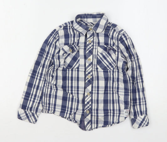 Pepe Jeans Boys Multicoloured Plaid Cotton Basic Button-Up Size 6 Years Collared