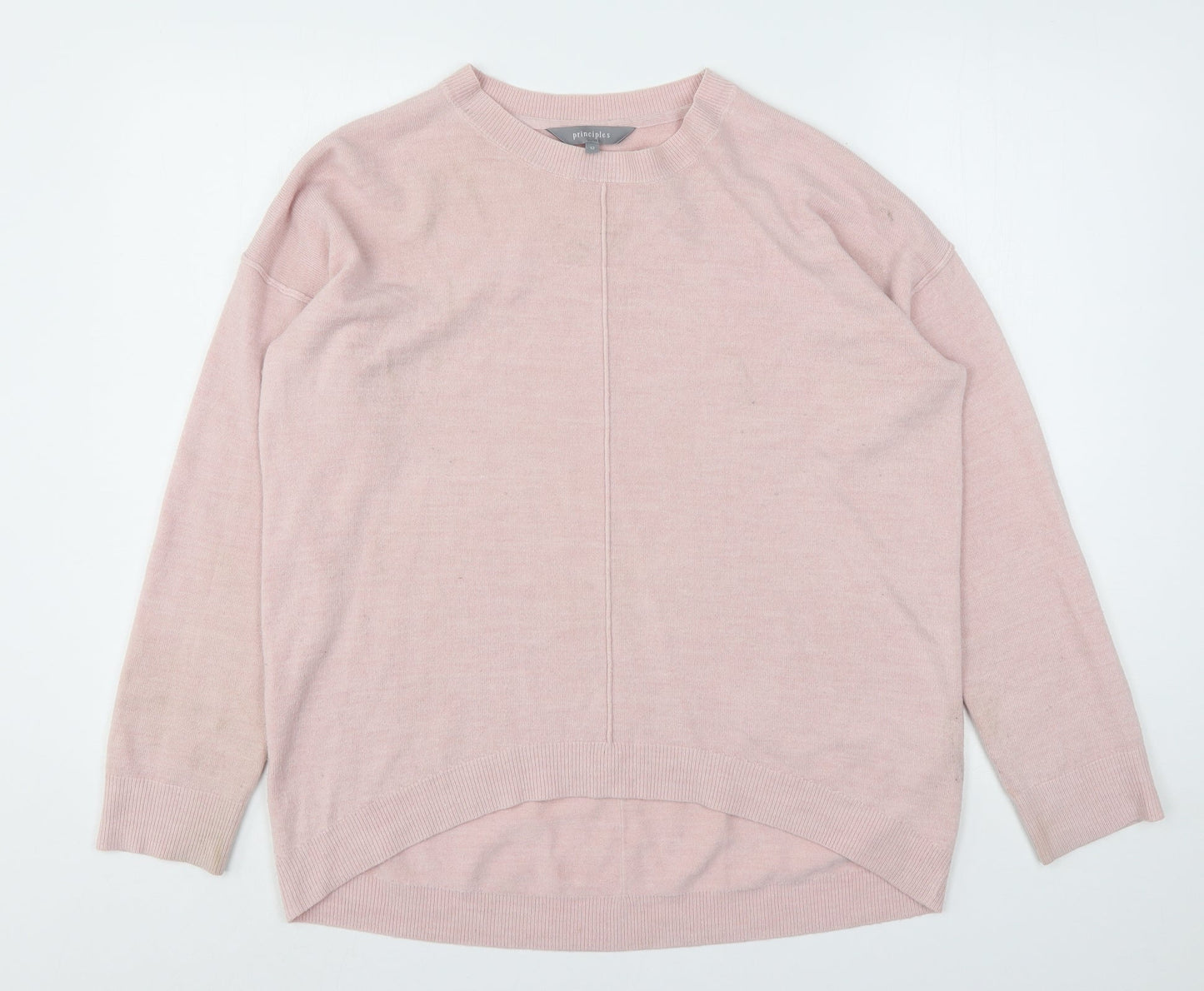 Principles  Womens Pink Round Neck  Acrylic Pullover Jumper Size 12