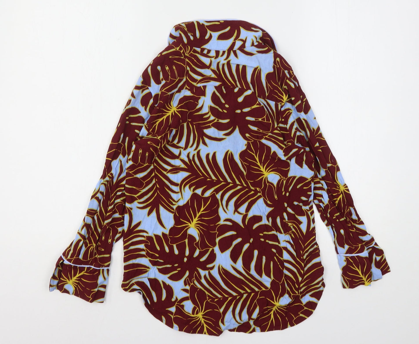 H&M Womens Multicoloured Floral Viscose Basic Button-Up Size 6 Collared