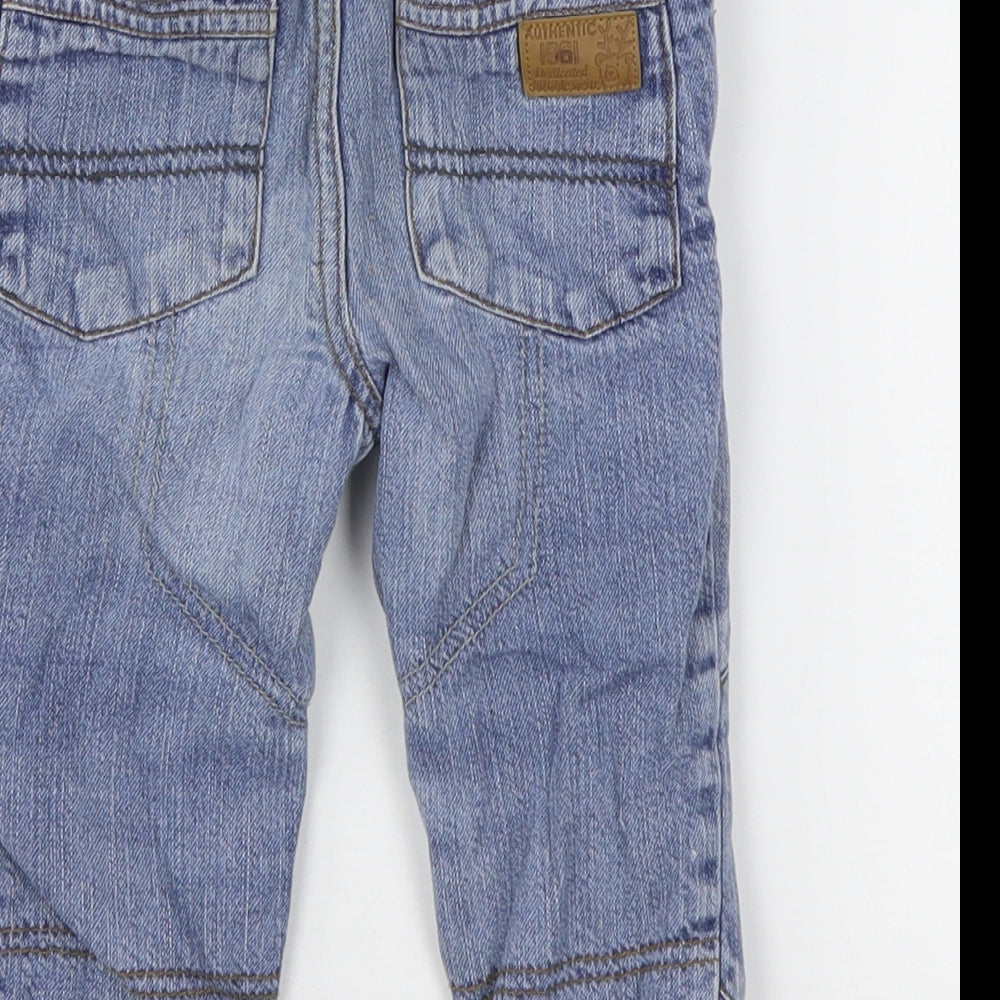 Mothercare Boys Blue  Cotton Capri Jeans Size 12-18 Months  Drawstring