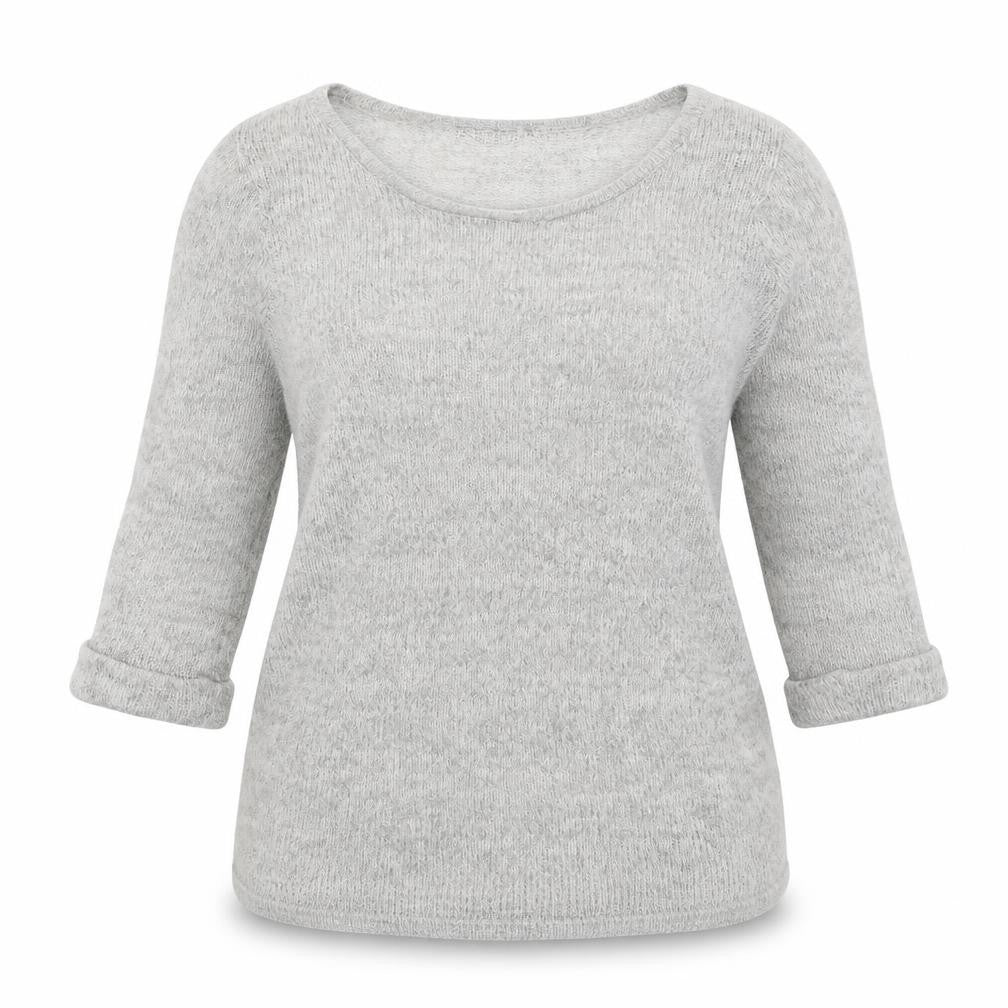 New Look Womens Grey Round Neck  Acrylic Pullover Jumper Size 14
