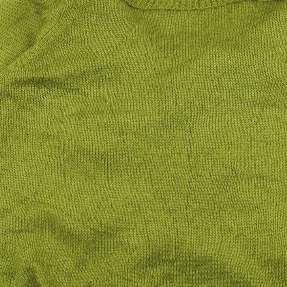 Joanna Hope Womens Green V-Neck  Acrylic Cardigan Jumper Size 14